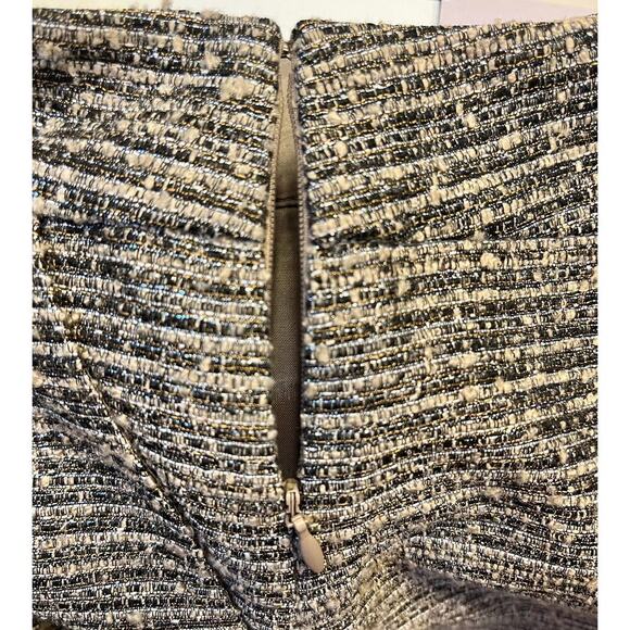Tabitha Anthropologie Womens Avant Tweed Metallic Pleated Skirt Lined Gray 6 - Picture 6 of 10